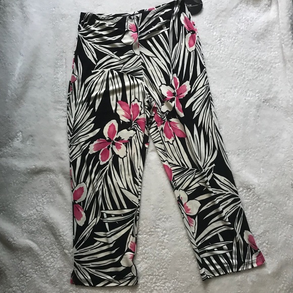 Valerie by Valerie Stevens Tropical Print Pants - Picture 1 of 5